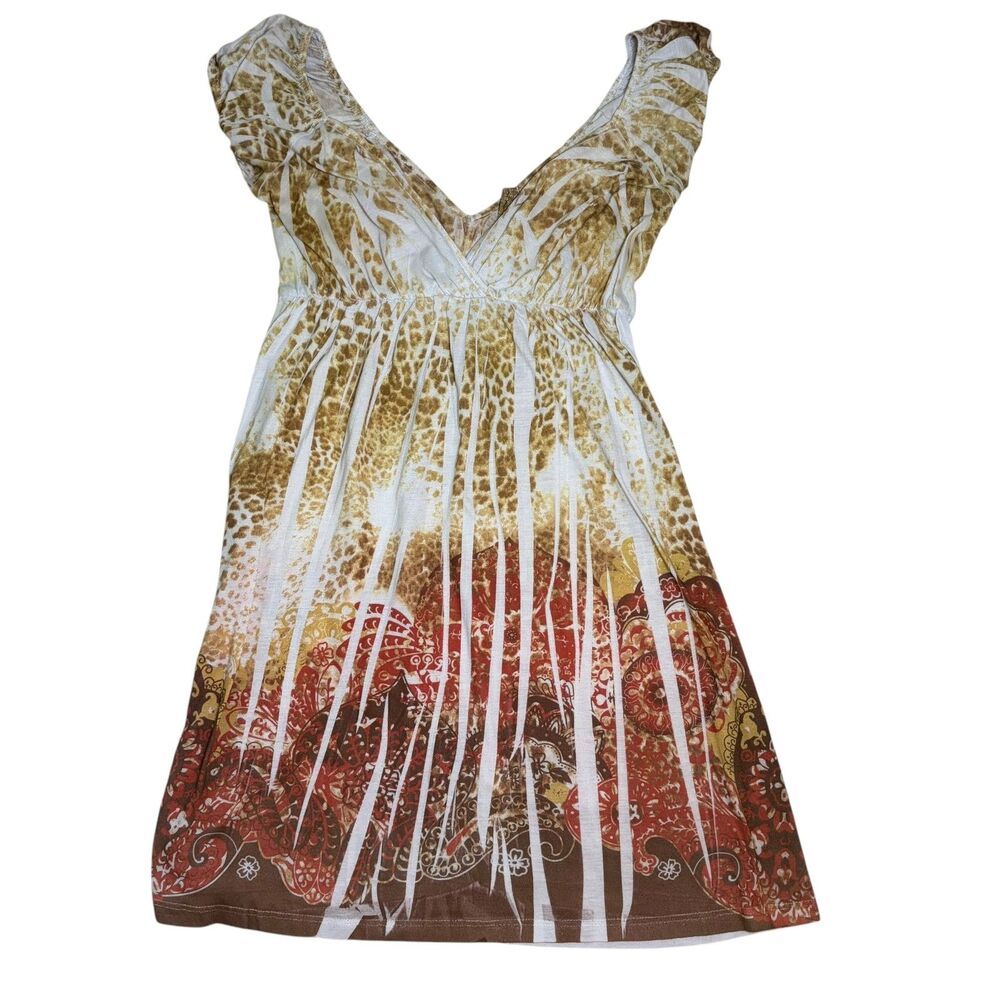 Y2K Animal Print Empire Waist Dress